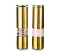 Echtwerk Juego de 2 molinillos de especias de acero inoxidable con molinillo de cerámica ABS, -diámetro: 5 cm, 18,7 cm - Edición Oro