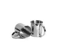 Echtwerk Juego de 2 vasos de cobre irrompibles de acero inoxidable - Ideal para ginebra, vodka, cerveza y bebidas frías - Estuche de regalo - Edición plateada - 1000 ml