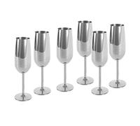 Echtwerk Juego de copas de vino espumoso y champán de 6 piezas de acero inoxidable, edición dorada, 250 ml, 22,5 x 6,3 cm