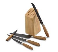 ECHTWERK Juego de cuchillos de cocina de acero, juego de cuchillos de 6 piezas con taco de madera de pakka, juego de cuchillos de cocina, acero especial, extremadamente afilado, Negro-Edición