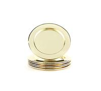 ECHTWERK Juego de Posavasos de Acero Inoxidable, Posavasos, Bandeja de Cristal, Posavasos Redondos para Cristal, Tazas, jarrones, Velas, Ø Aprox. 8 cm, Gold-Edition, 6 Piezas