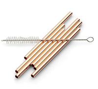 Echtwerk pajitas reutilizables de acero Inoxidable, 7 piezas, incluye cepillo de limpieza, pajita: 12 cm, cepillo: 13,5 cm