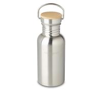 ECHTWERK Práctica botella de acero inoxidable con tapa de bambú, 500 ml.
