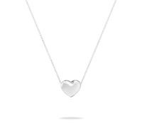 Echtzeit Collar con colgante de corazón de acero inoxidable, 45 cm de largo, diseño de corazón hinchado, 45 cm, Acero inoxidable chapado en oro de 14 quilates, No es una piedra preciosa