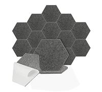 Echwave 16 paneles acústicos hexagonales de espuma para aislamiento acústico, placa acústica autoadhesiva, para estudio de grabación y así sucesivamente