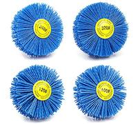 Echwave 4 piezas 80 x 30 x 6 mm taladro abrasivo alambre abrasivo disco de cerdas de nylon cepillo pulido para muebles caoba acabado