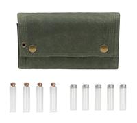 Echwave de para Acampar al Aire Libre Juego de Bolsas de Picnic portátil de Bolsa de Almacenamiento de Soporte de Botella Lienzo, Verde