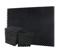 Echwave Paquete de 12 paneles de espuma autoadhesivos a de sonido, paneles de pared insonorizados de alta densidad, paneles de sonido de caja de huevos, 1.18 x 12 x 12 pulgadas