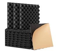 Echwave Paquete de 12 paneles de espuma autoadhesivos a de sonido, paneles de pared insonorizados de alta densidad, paneles de sonido de caja de huevos, 1 x 12 pulgadas