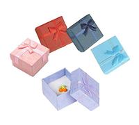 Echwave Paquete de 5 piezas de papel Bowknot joyas collar pulsera pendiente caja de regalo de estilo, 2 cuadrados (3,5 x 3,5 cm)