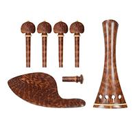 Echwave Perilla de cuerda de madera de serpiente de alta gama 4/4 para reposamuñecas, botón trasero, tornillo positivo y negativo, accesorios para violín