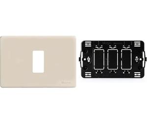 ECI ELECTROFORNITURE 503R Fp Magic - Soporte de 3 plazas módulo 503 + placa marfil 503/1/R