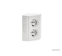 Eckbox 3 ,Aufbausteckdosenelement,Alu-Metallic