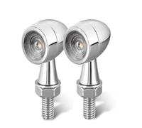 ECKBRJA Intermitente Indicador 12V 8mm Para Sym Para Jet X125 Para 14 Motocicletas Luz Señal Giro Lámpara Clignotant Bullet Indicadores giro(2 Plata)