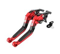 ECKBRJA Palancas de Embrague de Freno de Motocicleta para Forza350 para Forza 350 Accesorios Moto Scooter Palancas Freno Extensibles Plegables con Función Estacionamiento(Rojo Negro)