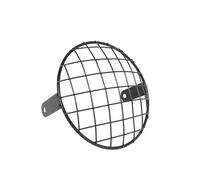 ECKBRJA Protector Faro Vintage Universal 7 Pulgadas Para Aprilia Chopper Cafe Racer Cubierta Lámpara Luz Parrilla Retro Protector lámpara cabeza(B negro)