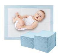 Eckerdromk 50 PCS 60 × 45 cm Cambiador Desechable Bebe, Protector Cambiador Bebe, Suaves, Transpirables, Impermeables, a Prueba de Fugas, Absorción Rápida para Cambio de Pañales y Cuna