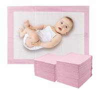 Eckerdromk Paquete de 50 Almohadillas Cambiador Desechable para incontinencia, 60 × 40 cm Absorción Rápida Protector Cambiador Bebe, Suaves, Transpirables, Impermeables, a Prueba de Fugas (Rosa)