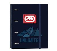 ECKO UNLTD. Carpeta 4 anillas Peaks 35 cm · 100 hojas A4 · Azul marino · Ideal para niños