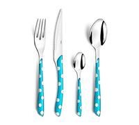 Eclat Lunares - Cubertería (24 piezas), color turquesa