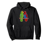 Eclectus Parrot Adorable Pareja Aves Lindo Dibujo Sudadera con Capucha