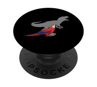 Eclectus Parrot con T Rex Shadow Bird Lovers PopSockets PopGrip Adhesivo