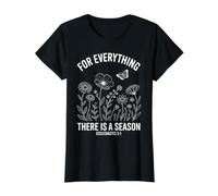 Eclesiastés 3:1 For Everything There Is A Season Floral Camiseta gráfica económica, Mujer, Negro, XL