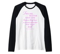 Eclesiastés 4:9 Versículo de la Biblia Dos Son Mejores Que una Unidad Camiseta Manga Raglan