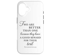 Eclesiastés Versículo de la Biblia Dos Son Mejores Que Uno Trabajar Unidad Carcasa para iPhone 16