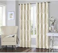 Eclipse Blackout Curtains for Bedroom - Caprese 52" x 84" Insulated Darkening Single Panel Grommet Top Window Treatment Living Room, Ivory