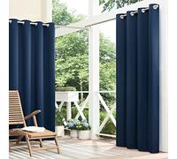Eclipse Bradford - Cortina Opaca Impermeable con Aislamiento térmico con Ojales, para Exteriores, Patio o Porche (1 Panel), 52 x 95 Pulgadas, Azul Marino