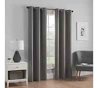 Eclipse Cortina térmica Opaca de Microfibra con Ojales para Ventana de Dormitorio (1 Panel), 42 x 95 Pulgadas, Color Humo