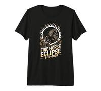 Eclipse de Caballo de Fuego 12 de Agosto de 2026 Astrología del Zodiaco Chino Camiseta Premium