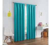 Eclipse Kendall Cortina térmica Opaca Moderna con Bolsillo para cortinero para Ventana de Dormitorio o Sala de Estar (1 Panel), Tela, Turquesa, 95.00" x 42.00"