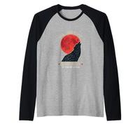 Eclipse Lunar Total 2026 Luna de Sangre 3 de Marzo Lobo Camiseta Manga Raglan