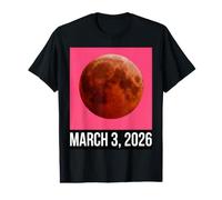 Eclipse Lunar Total 2026 Luna de Sangre Eclipse de Marzo 3 Camiseta gráfica económica