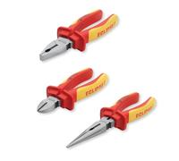 Eclipse Professional Tools PLIERV3PS Juego de 3 Pinzas Eléctricas VDE - Pinza Combinada, Cortacables y Pinza de Punta Plana Aisladas hasta 1000 V