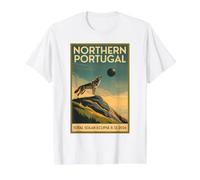 Eclipse Solar Total 08.12.2026 Portugal Lobo Aullando Camiseta gráfica económica, Hombre, Blanco, M