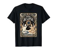 Eclipse Solar Total 12 de Agosto de 2026 Cats Nouveau Art Camiseta