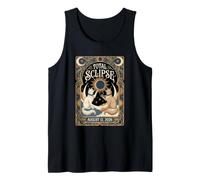Eclipse Solar Total 12 de Agosto de 2026 Cats Nouveau Art Camiseta sin Mangas