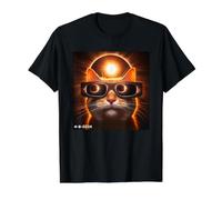 Eclipse Solar Total 2024 8 de Abril Cat America Totalidad Primavera Camiseta gráfica económica, Hombre, Negro, M