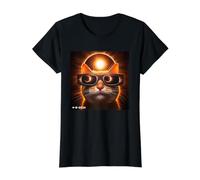 Eclipse Solar Total 2024 8 de Abril Cat America Totalidad Primavera Camiseta gráfica económica, Mujer, Negro, M