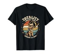 Eclipse Solar Total 2026 Totality Yorkshire Dog Yorkie Retro Camiseta gráfica económica