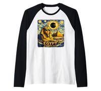 Eclipse Solar Total Agosto 2, 2027 Egipto Esfinge Noche Estrellada Camiseta Manga Raglan