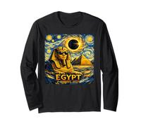 Eclipse Solar Total Agosto 2, 2027 Egipto Esfinge Noche Estrellada Manga Larga