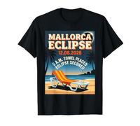 Eclipse Solar Total Mallorca España 12.08.2026 Camiseta gráfica económica, Hombre, Negro, L