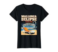 Eclipse Solar Total Mallorca España 12.08.2026 Camiseta gráfica económica, Mujer, Negro, M