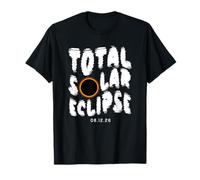Eclipse Total de Eventos solares 2026 Cielo Oscuro Celestial Camiseta