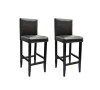 Eclith Juego de 2 taburetes de bar de piel sintética con patas de madera, altura del asiento de 75 cm, duraderos y fáciles de limpiar, para cocina, comedor, salón, bar, bar, bar, bar, bistró