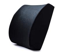 Ecloud Shop Cojín Lumbar de Espuma viscoelástica, Almohadilla de Apoyo con Correa Ajustable, cómodo Respaldo para la Piel, Adecuado para sillas de Oficina y Asientos de Coche, Negro